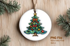 Christmas Tree Ornament Round Circle Decorate Sublimation_3 Product Image 1
