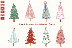 Hand Drawn Christmas Tree SVG, Merry Christmas SVG, PNG Product Image 1