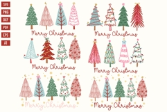 Hand Drawn Christmas Tree SVG, Merry Christmas SVG, PNG Product Image 1