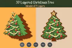 3D layered Christmas tree SVG Product Image 1