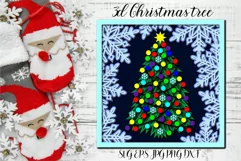 3d santa svg. Layered Chtistmas paper cut file. Product Image 1
