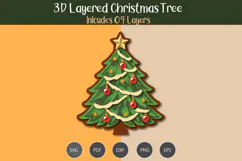 3D layered Christmas tree SVG Product Image 2