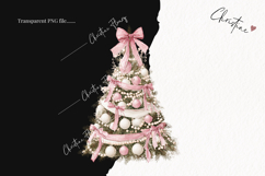 Coquette Christmas Tree Clipart | Pink Christmas PNG Product Image 2