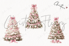 Coquette Christmas Tree Clipart | Pink Christmas PNG Product Image 3