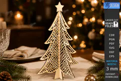 Wooden Christmas Tree Laser Cut | Tabletop Christmas Decor Product Image 1
