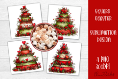 Christmas tree Sublimation Coaster Design Product Image 1
