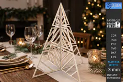 Wooden Christmas Tree Laser Cut | Tabletop Christmas Decor Product Image 1