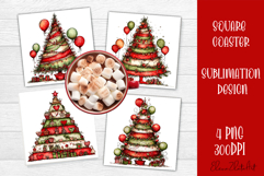Christmas tree Sublimation Coaster Design Product Image 1
