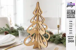 3D Christmas Tree Laser Cut | Tabletop Christmas Decor Laser Product Image 1