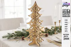 3D Christmas Tree Laser Cut | Tabletop Christmas Decor Laser Product Image 1