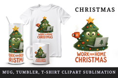 Christmas tree tumbler, mug wrap, clipart sublimation png Product Image 1