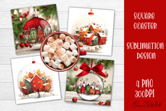 Christmas tree Sublimation Coaster Design Product Image 1
