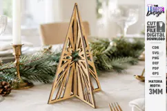 3D Christmas Tree Laser Cut | Tabletop Christmas Decor Laser Product Image 1
