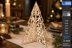 Wooden Christmas Tree Laser Cut | Tabletop Christmas Decor Product Image 1
