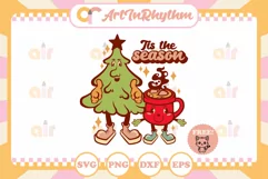 Tis the season svg / Retro Christmas svg Product Image 1