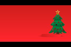 Christmas tree and podium stage design on red background Product Image 2
