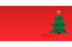 Christmas tree and podium stage design on red background Product Image 1