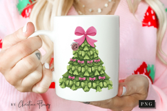 Coquette Bow Christmas Tree PNG Product Image 2