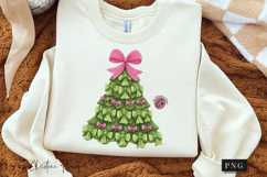 Coquette Bow Christmas Tree PNG Product Image 3