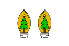 Christmas Bulb Earrings Laser Cut SVG Template, Ornament SVG Product Image 2