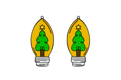 Christmas Bulb Earrings Laser Cut SVG Template, Ornament SVG Product Image 2