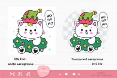 Christmas cat clipart kawaii animals xmas tree festival png Product Image 2