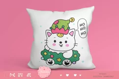 Christmas cat clipart kawaii animals xmas tree festival png Product Image 3