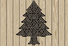Christmas tree celtic stencil silhouette SVG Product Image 1