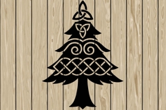 Christmas tree celtic stencil silhouette SVG Product Image 1