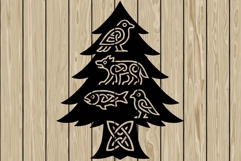 Christmas tree celtic stencil silhouette SVG Product Image 1