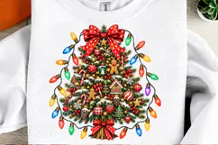 Christmas Tree Christmas Lights Vintage Bow & Gingerbread Ho Product Image 2