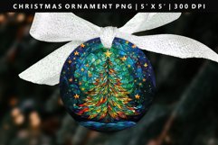 Christmas Tree Round Christmas Ornament Sublimation PNG Product Image 1