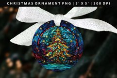 Christmas Tree Round Christmas Ornament Sublimation PNG Product Image 1