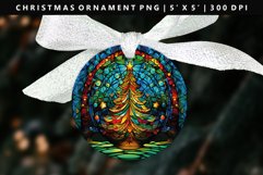 Christmas Tree Round Christmas Ornament Sublimation PNG Product Image 1