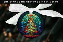 Christmas Tree Round Christmas Ornament Sublimation PNG Product Image 1