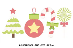 Festive Christmas tree illustration with star topper