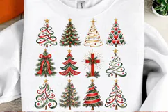 Christmas Tree PNG Collection, Vintage Red Green Holiday Tre Product Image 2
