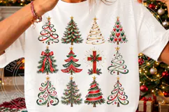 Christmas Tree PNG Collection, Vintage Red Green Holiday Tre Product Image 3