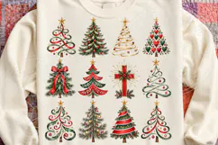 Christmas Tree PNG Collection, Vintage Red Green Holiday Tre Product Image 4