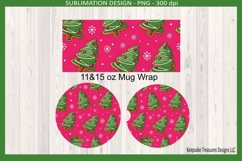 Christmas Tree Cookie 11&amp;15oz Mug Wraps, Coasters Template Product Image 1