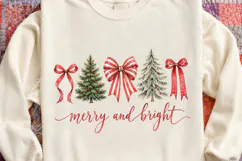 Christmas Tree Coquette Bow SVG PNG Product Image 4