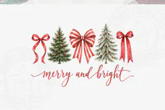 Christmas Tree Coquette Bow SVG PNG Product Image 5