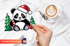 Christmas tree Cute Panda Sticker, Panda Holiday Sticker Product Image 1