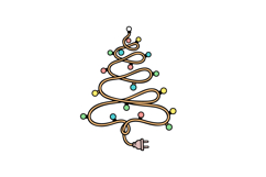 Christmas Lights Earrings, Dangle Tree Lights Bulb Laser Cut Product Image 2