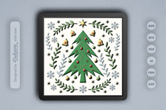 Christmas Tree Decorative Folk Art Layered Papercut Product Image 1