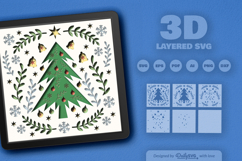 Christmas Tree Decorative Folk Art Layered Papercut Product Image 2