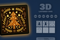 Christmas Tree Decorative Folk Art Layered Papercut Product Image 3