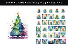 Watercolor Digital Paper Bundle | Christmas Backgrounds Product Image 1