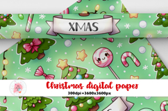 Christmas digital paper bundle png, Christmas Illustrations, Seamless Digital Papers PNG
