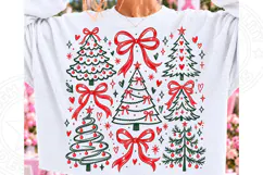 Christmas Tree Doodle PNG with Red Bows | Christmas Sublimat Product Image 1